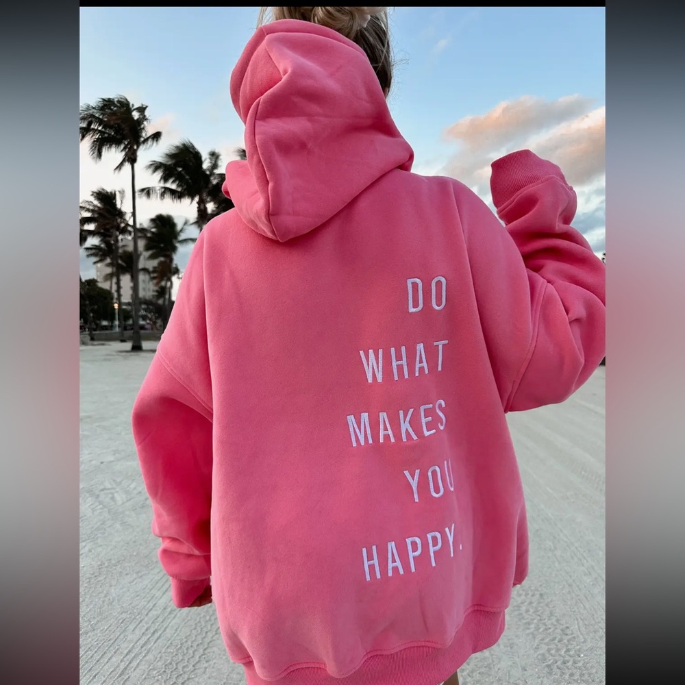 Sunkissed Coconut Happy Embroidered Hoodie!